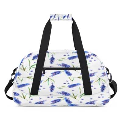 Wasserfarbe Blume Lavendel Kinder Duffel Taschen für Mädchen Jungen, Übernachtung Weekender Reisetasche 24L Sport Gym Duffel Bag Praxis Tote Tragetasche, farbe, (24L) UK, Taschen-Organizer von WowPrint