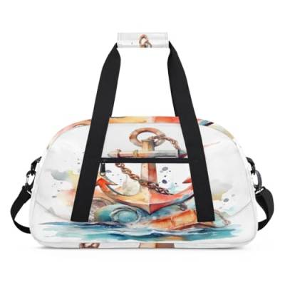 Wasserfarbe Ozean Anker Kinder Duffel Taschen für Mädchen Jungen, Übernachtung Weekender Reisetasche 24L Sport Gym Duffel Bag Praxis Tote Tragetasche, farbe, (24L) UK, Taschen-Organizer von WowPrint