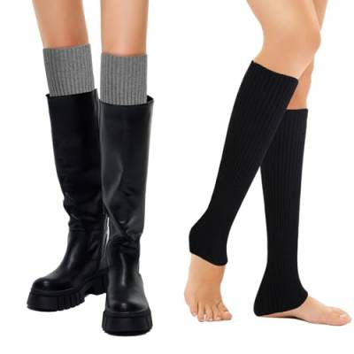 XEPST Stulpen Damen Winter Beinwärmer, 2 Paare Stulpen Mädchen Beinstulpen Damen Stricken Häkelarbeit Pulswärmer Leg Warmers Stiefel Boot Abdeckung für Joga Winterwärmer von XEPST