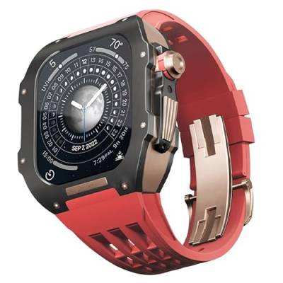 XNWKF Gummiband, Titan-Lünette für Apple Watch 6/5/4/SE, Apple Mod Watch, Zubehör, Ersatz-Titan, Luxus-Hülle, kompatibel mit iWatch Serie 44 mm, mit Werkzeug, 44MM, Achat von XNWKF