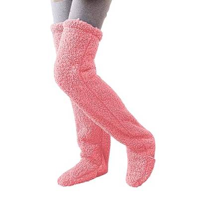 Xiangdanful Kuschelsocken Damen Plüsch Overknee Socken Flauschig Winter warme Socken Teddy Fleece Overknee Strümpfe Weiche Knee High Socks für Herbst Winter Haussocken Wintersocken Kniestrümpfe von Xiangdanful