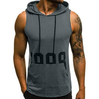 Xiangdanful Tank Top Pullove Herren Sommer Sport Fitness Stringer Gym Trägershirts T-shirt Jogging Ärmellos Hoodie Muskelshirt Slim Fit Tanktops Männer Tankshirt Unterhemd Achselshirt Laufshirt von Xiangdanful