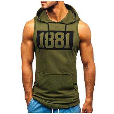 Xiangdanful Tank Top Pullove Herren Sommer Sport Fitness Stringer Gym Trägershirts T-shirt Jogging Ärmellos Hoodie Muskelshirt Slim Fit Tanktops Männer Tankshirt Unterhemd Achselshirt Laufshirt von Xiangdanful