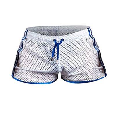 Xmiral Badehose Herren Transparent Mesh Schnelltrocknend Mini Boxershorts Atmungsaktiv Beach Schwimmshorts mit Kordel(Weiß,XL) von Xmiral