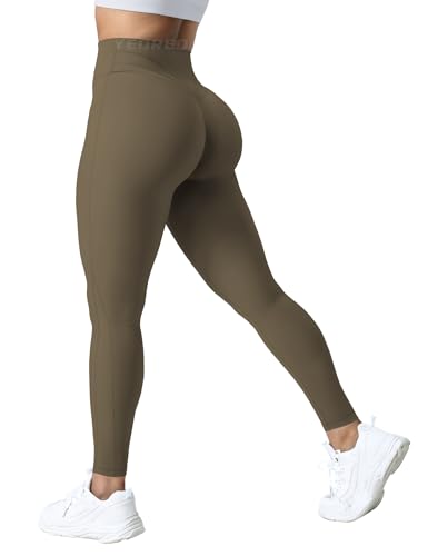 YEOREO Workout Leggings Damen Lifting Tummy Control Hohe Taille Gym Yoga Compression Pants Blickdicht Sporthose Coffee L von YEOREO