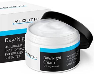 YEOUTH Tages Nachtcreme Feuchtigkeitscreme, Gesichtscreme mit Hyaluronsäure und Schneckenextrakt, Tagescreme gegen Falten, Nachtcreme für Frauen 120g von YEOUTH