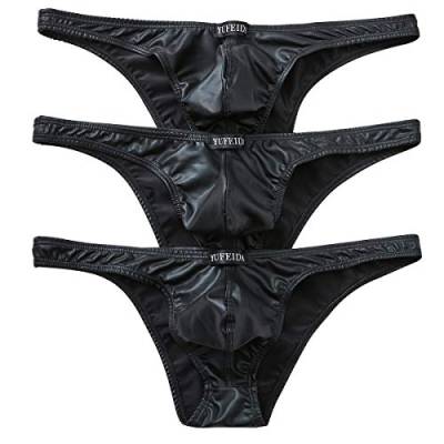 YUFEIDA Herren String Tanga Unterwäsche Sexy Low Rise Brief Unterhose 3er Pack Mankini von YUFEIDA