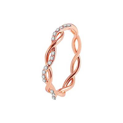 YPOSPDD Damen-Ehering-Sets, Hochzeitsring, Legierung, 511, Finger-Geschenk, Schmuck, Damen-Ringe, Strass-Ringe (Color : Rose Gold, Size : 8) von YPOSPDD