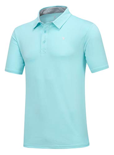 YSENTO Herren Poloshirt Casual Polohemd Regular Fit Basic Freizeit Einfarbig Kurzarm Tshirt Tops für Sport(Himmelblau,S) von YSENTO