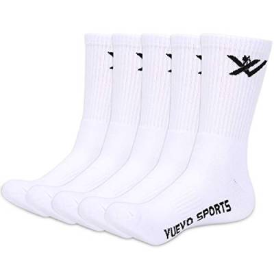 YUEVO SPORTS 5 Paar Sportsocken für Herren Weiß Arbeitssocken Wandersocken Atmungsaktiv Warm 46-48 von YUEVO SPORTS