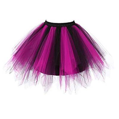 Röcke für Damen Kurz Tüllrock Petticoats Unterrock Rockabilly Tutu Tüll Tanzkleid Ballettrock 50er Rockabilly Petticoat Tutu Unterrock Kurz Ballett Tanzkleid Ballkleid Abendkleid (A2-S, One Size) von YUHYtop