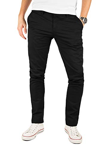 Yazubi Kyle - Schwarze Chino Hose Herren - Stretch Chinohose Slim Fit - Männer Chinojeans, Schwarz (Black 4R194008), W34/L34 von Yazubi