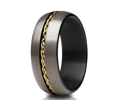 Gunmetal Trauring, 18K Gelbgold, 18K Gelbgold Ring, Vergoldeter Ring, Silber Ring, Trauring von YorksJewelryDesign