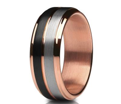 Mattierter Ring, Verlobungsring, 18K Roségold, Bürste von YorksJewelryDesign