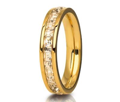 Titan Ehering, Cz Damen Ring, Jahrestag 4mm Eternity Weiß Cz Comfort Fit von YorksJewelryDesign