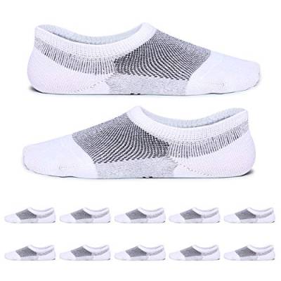 YouShow 10 Paar Sneaker Socken Herren Damen Unsichtbare Dünne Socken Weiß 47-50 Sportsocken für Damen von YouShow