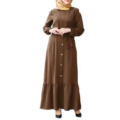 ZZHZGZ Gebetskleidung für Frauen Abaya Damen Kleider Muslim Kleid Damen Türkisch Muslimische Lang Kleider Set, Abaya Jilbab, Islamische Burka, Ramadan (Kaffee, XXL) von ZZHZGZ