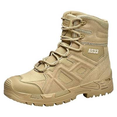 ZZHZGZ Winterschuhe Herren Schneeschuhe Wanderschuhe Herren Wasserdicht Wanderhalbschuhe rutschfest Trekkingschuhe für alle Wetterbedingungen Outdoor Schuhe (Khaki, 43) von ZZHZGZ