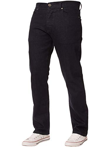 Enzo Herren-Jeans, Stretchstoff, gerades Bein, normale Passform, Denim-Hose, große Größen, alle Taillenumfänge, blau, 42 W/30 L von Ze ENZO
