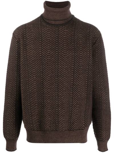 Zegna Gestrickter Rollkragenpullover - Braun von Zegna