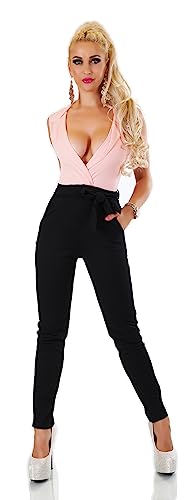 ITALY Damen Overall Jumpsuit Hosenanzug Einteiler Party Playsuit (Rosa-6200) von Zeralda Fashion