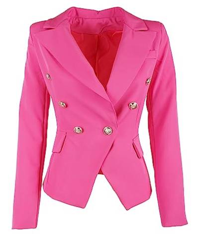 Zeralda Fashion Damen taillierter Blazer Jacke eleganter Business Look Langarm Anzugjacke S M L (as3, Alpha, m, Regular, Regular, Fuchsia) von Zeralda Fashion