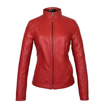 Zerimar REVERSIBLE Jacke | Elegante Lederjacken | Reversible Lederjacke | Lederjacke Damen | Damen Pelzmantel | Farbe Rot-Carmin | Größe M von Zerimar