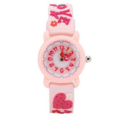 Zerodis Kinder Armbanduhr, 3D Cartoon wasserdichte Armbanduhr PVC Armbanduhr für Kinder Kleinkind Jungen Mädchen Mädchen 3-12 Jahre alt(Rosa) von Zerodis