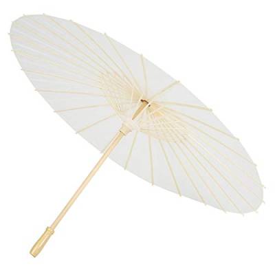 Zerodis Papier Sonnenschirm Chinesischen/Japanischen Papier Regenschirm Fotografie Kunst Zubehör Party Dekoration Weiß von Zerodis