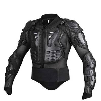 ZhuiKun Motorradjacke Herren Damen, Rückenprotektor Motorradbekleidung Motocross Protektoren Jacke Protektorenhemd (Schwarz, XL) von ZhuiKun