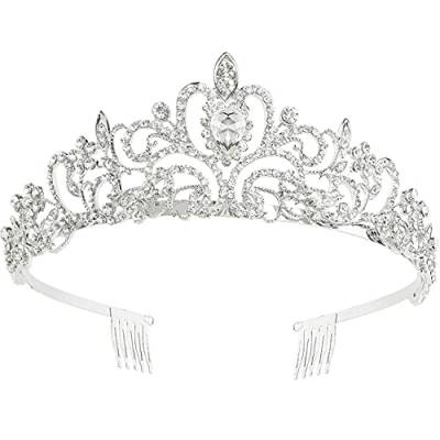 Tiara Kristallkrone für Bridal, Prinzessin Diadem Hochzeit Tiara Crown für Hochzeit Abschlussbälle Proms Festzüge Parties Geburtstag von Zooma
