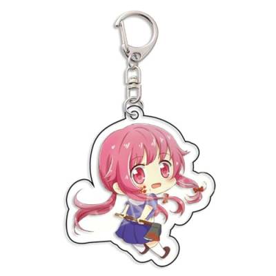 The Future Diary Keychain Cute Mirai Nikki Acrylic Key Chain Yuno Gasai Pendant Yuno Gasai Keyring Decoration Cosplay Double Layer Acrylic Clear Durable Accessories For Anime Fans von acsewater