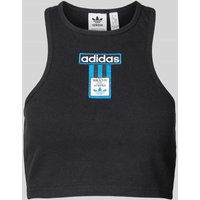 adidas Originals Crop Top mit Label-Patch in Black, Größe S von adidas Originals