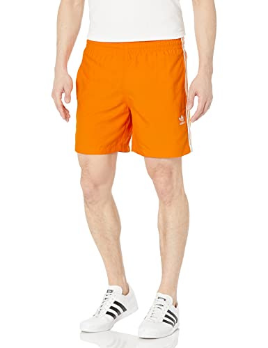 adidas Originals Men's Standard 3-Stripes Swim Shorts, Bright Orange, X-Large von adidas Originals