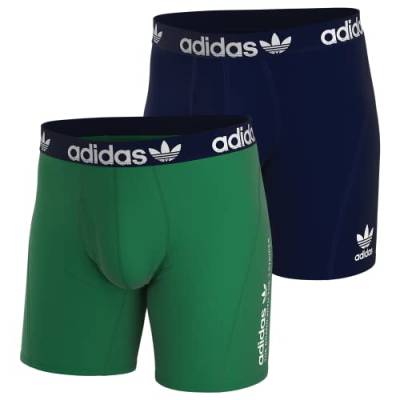 adidas Originals Trefoil Herren-Boxershorts, bequeme Passform, 2 Stück, Night Indigo/Grün/Weiß, XXL von adidas Originals