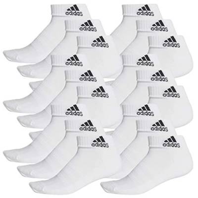 adidas Ankle/Quarter Socken Unisex Kurzsocke Knöchelsocke 18 Paar, Farbe:White, Socken & Strümpfe:40-42 von adidas