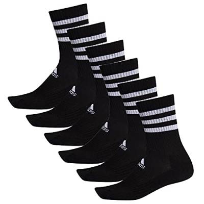 adidas 6 Paar CSH CREW 6p Tennissocken Sportspocken Unisex, Farbe:Black, Socken & Strümpfe:37-39 von adidas