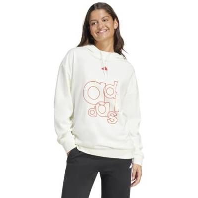 adidas Women's French Terry Print Hoodie Sweatshirt, Off White, XL von adidas