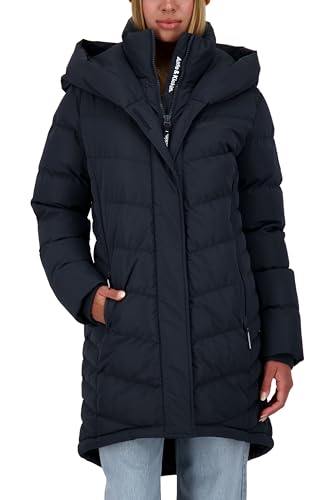 ALIFE AND KICKIN AngelaAK A Puffer Coat - Winterjacke Damen, Warm Gefütterter Steppmantel mit Kapuze und Schalkragen, Modische Lange Puffer Jacke in Daunenoptik, Damen Winterjacke, Jacke marine XXL von alife & kickin