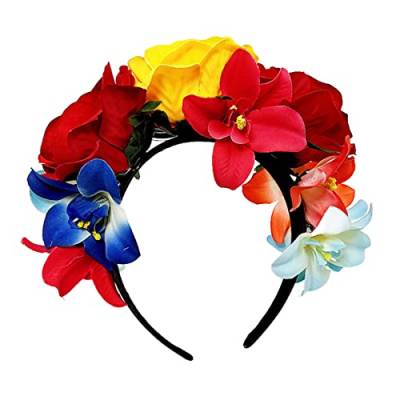 Party-Stirnband für die Braut, Stoffrose, Haarreif für Erwachsene und Frauen, eleganter Kopfschmuck, Festival, Strand, Kopfschmuck, Zubehör, künstliche Rose, Blume, Stirnband, Haarband von antianzhizhuang