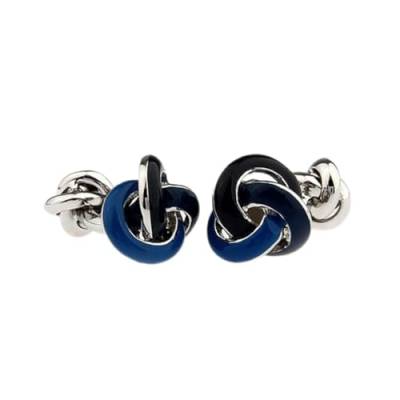 Jewelry Herren-Manschettenknöpfe, Kupfermaterial, Herrenhemd, Manschettenknöpfe, blau, doppelendig, gedrehte Form, dekorative Knöpfe von asdchZen