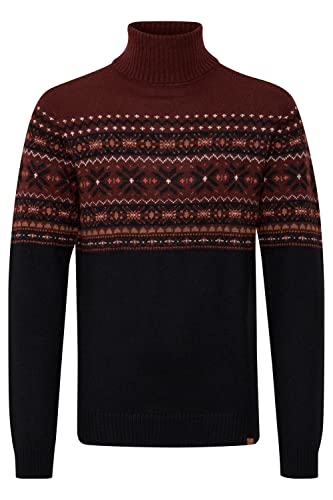 Blend Tjesse Herren Rollkragenpullover Pullover mit Norwegermuster, Größe:L, Farbe:Black (194007) von b BLEND