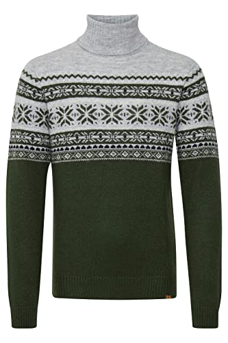 Blend Tjesse Herren Rollkragenpullover Pullover mit Norwegermuster, Größe:M, Farbe:Deep Depths (190413) von b BLEND