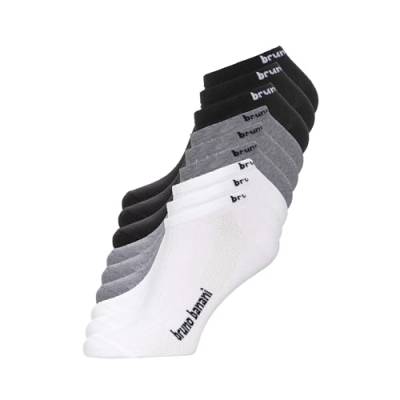 bruno banani unisex SNEAKER SOCKEN weiß/grau/schwarz 43-46 von bruno banani