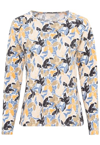 camel active Damen Jersey Rundhals Shirt aus nachhaltiger Baumwolle Mehrfarbig Womenswear-XL von camel active