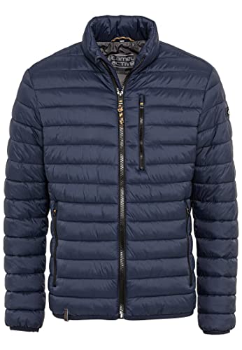 camel active Herren leichte wasserabweisende Übergangsjacke Stepp-Blouson aus recyceltem Material in Schwarz, Grün und Dunkelblau Dunkelblau menswear-52 von camel active