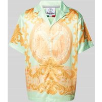 CARLO COLUCCI Freizeithemd mit Allover-Muster in Gold, Größe XXL von carlo colucci