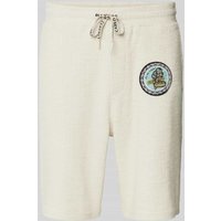 CARLO COLUCCI Regular Fit Shorts mit Label-Patch in Beige, Größe L von carlo colucci