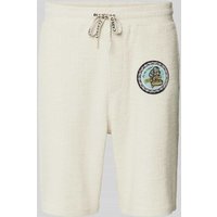 CARLO COLUCCI Regular Fit Shorts mit Label-Patch in Beige, Größe S von carlo colucci