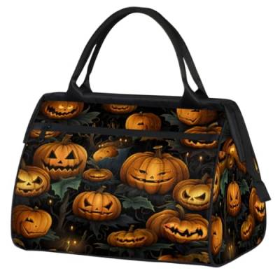 Pumpkin Leaves Herbst Turnbeutel für Damen Herren, Reise Sport Duffel Bag mit Trolleyhülle, wasserdichte Sport Gym Bag Weekender Übernachtung Tasche Carry On Tote Bag für Reisen Gym Sport, von cfpolar